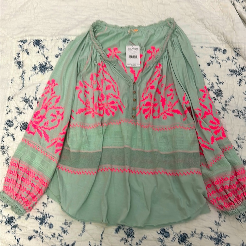 Free People, Peasant Blouse, Size Large, NWT